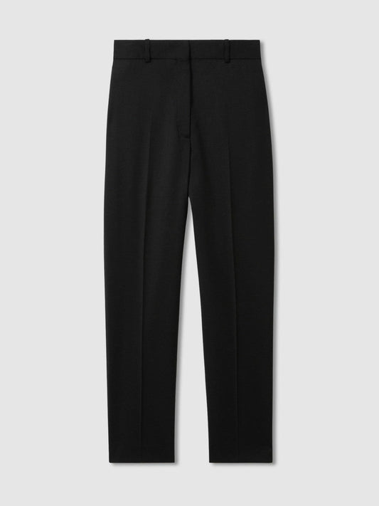 Petite Wool Blend Tapered Suit Trousers Black | Women