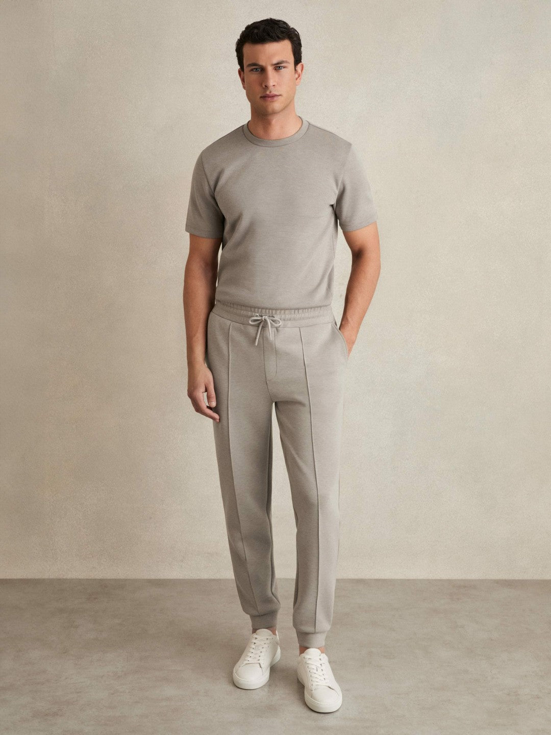 Drawstring Jersey Joggers Taupe | Men