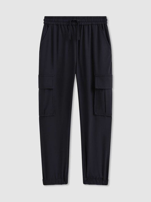 3-9 yrs Technical Drawstring Cuffed Cargo Trousers Navy | Children & Baby