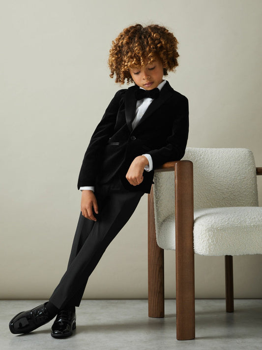 13-14 yrs Single Breasted Velvet Blazer Black | Children & Baby