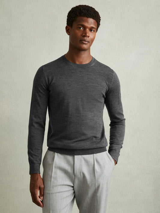 Pack of Two Merino Wool Jumpers Derby Grey Marl | Men