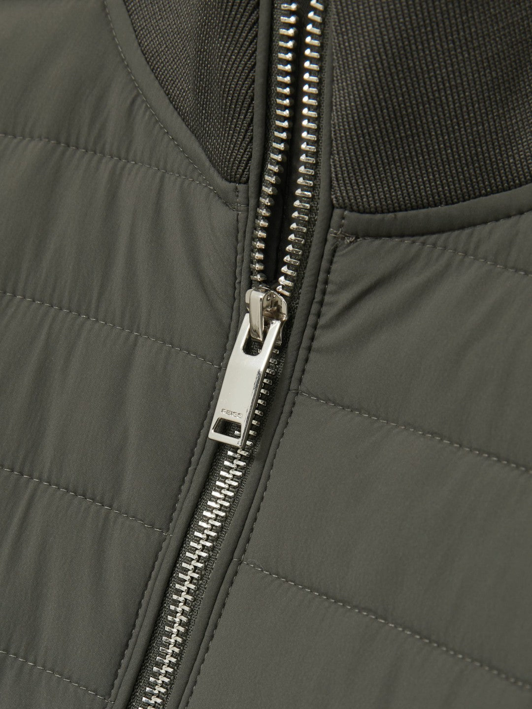 Hybrid Quilt and Knit Zip-Through Jacket Sage | Men