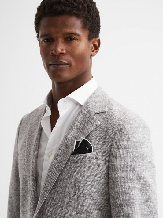 Plain Silk Pocket Square Black | Men