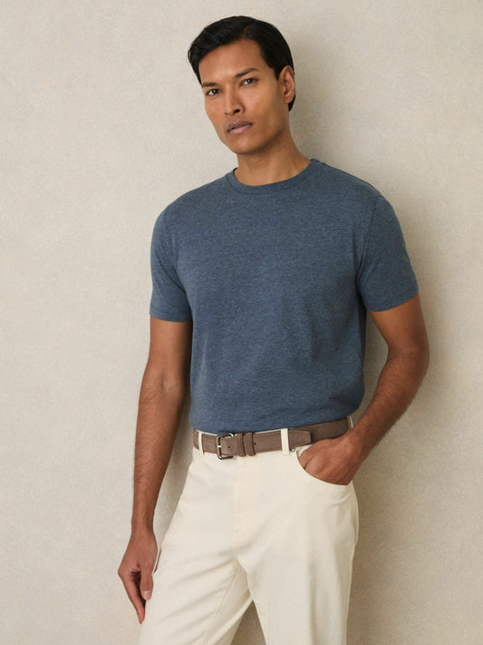 Cotton-Jersey Crew-Neck T-shirts 3 Pack Multi Melange | Men