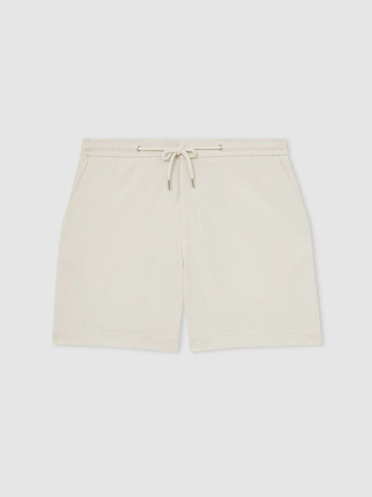 Textured Drawstring Shorts Stone | Men