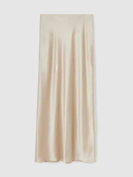 Silk Slip Maxi Skirt Champagne Neutral | Women