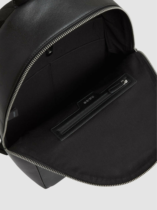 Micro-Grain Leather Backpack Black | Men