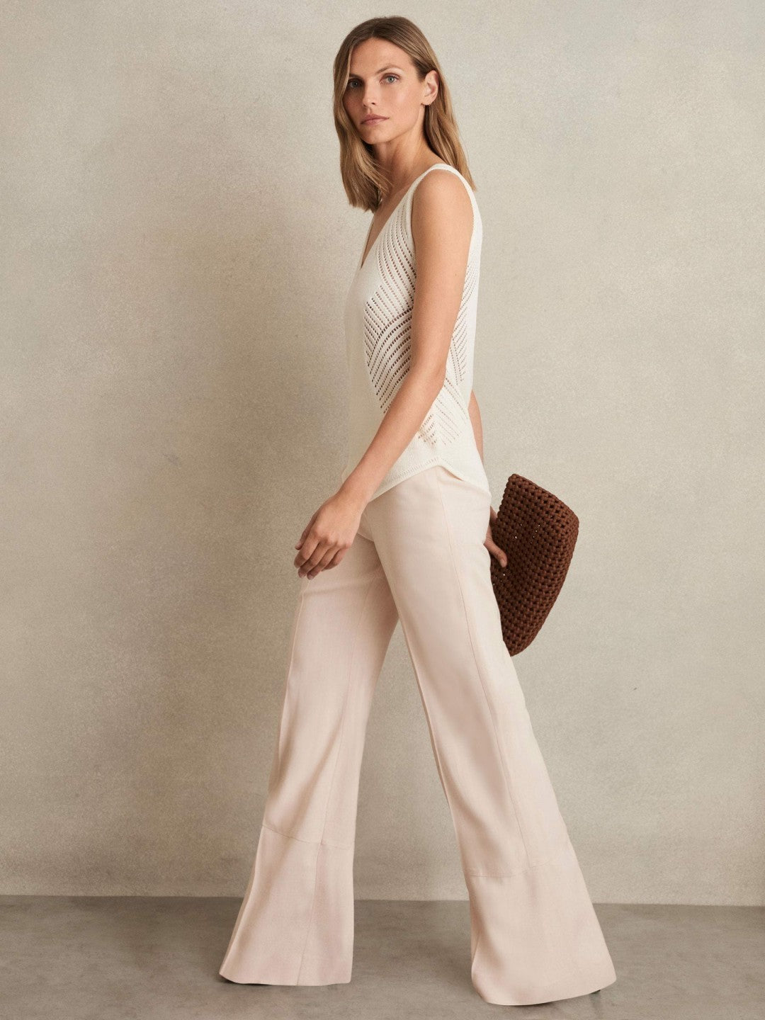 Petite Wide-Leg Suit Trousers Pink | Women