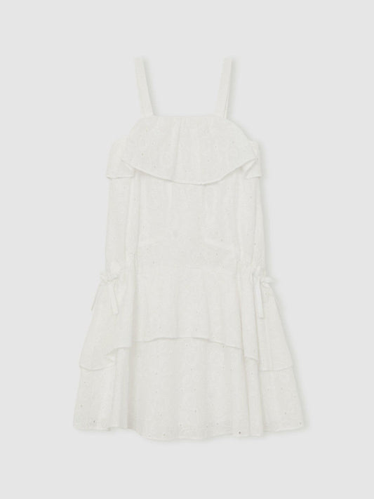 9-13 yrs SmileyWorld Broderie Logo Dress Ivory | Children & Baby