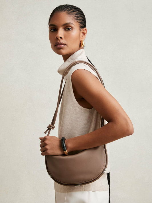 Leather Rope Strap Shoulder Bag Neutral | Women