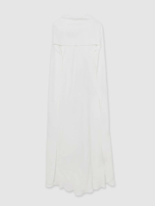 Crepe Cape Maxi Dress White | Women