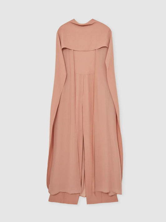 Wide-Leg Cape Jumpsuit Pink | Women