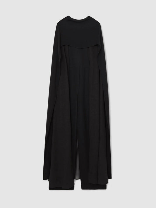 Wide-Leg Cape Jumpsuit Black | Women