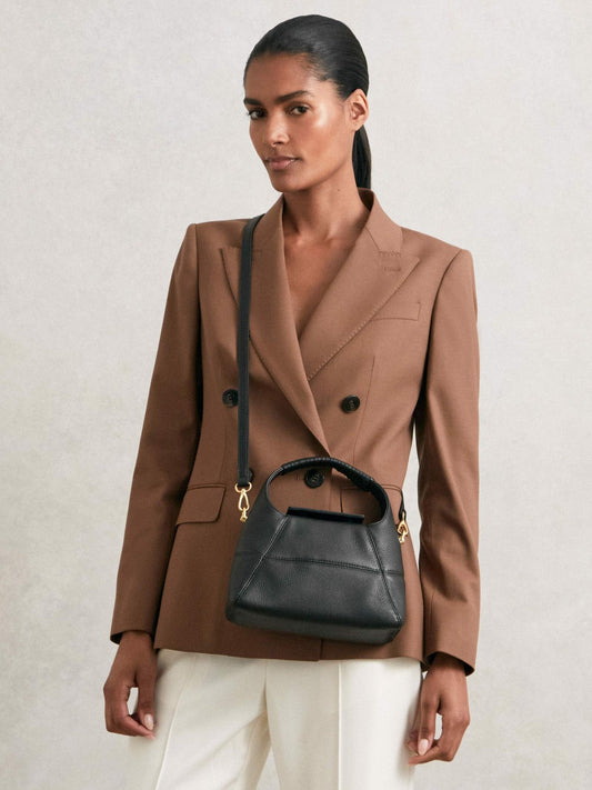 Grained-Leather Shoulder Bag Black | Women