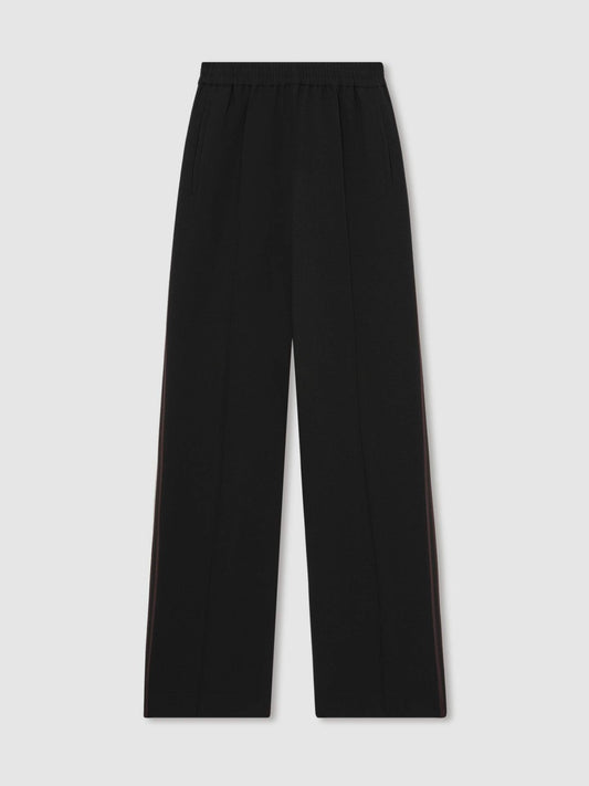 Side-Stripe Wide-Leg Trousers Black | Women