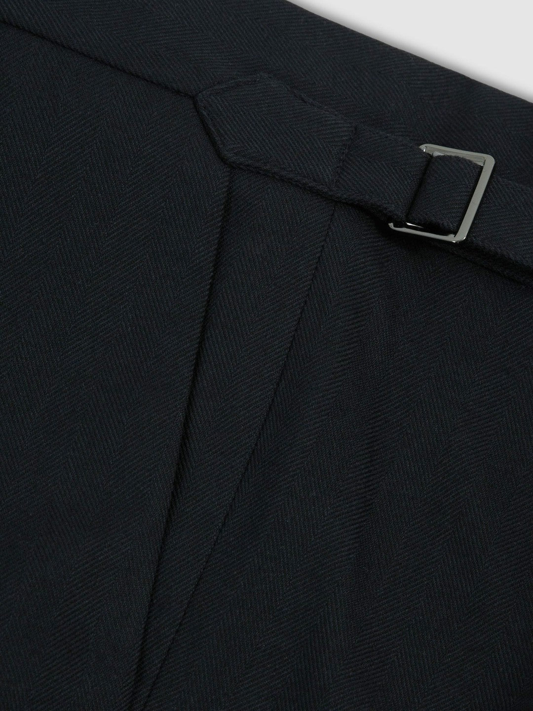 Regular Fit Herringbone Trousers With Cotton Navy | Men