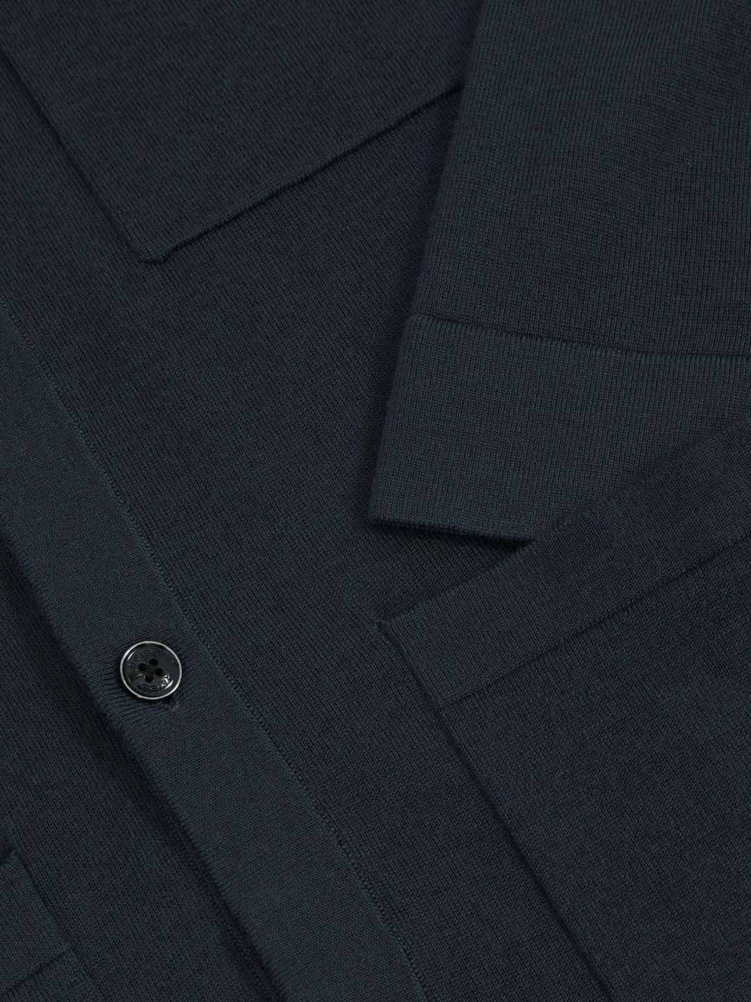 Merino Wool Button-Through Shirt Midnight Navy | Men