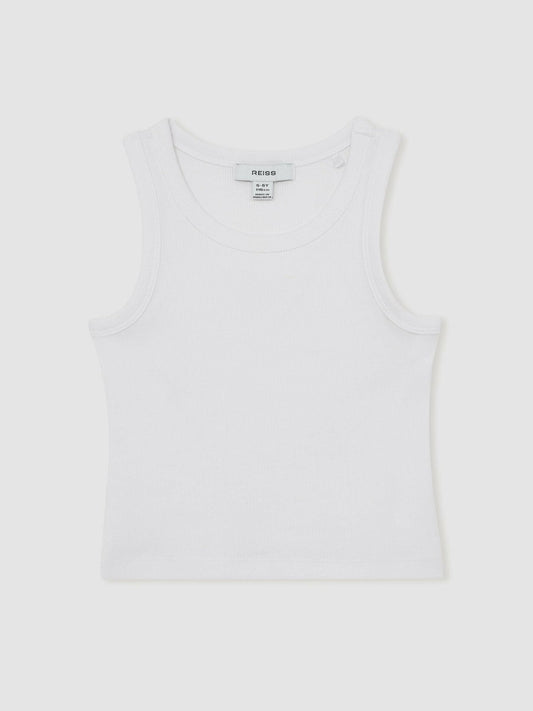 3-9 yrs Stretch-Cotton Ribbed Vest Ivory | Children & Baby