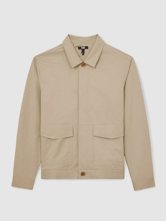Paige Flap Pocket Worker Jacket Beige | Men