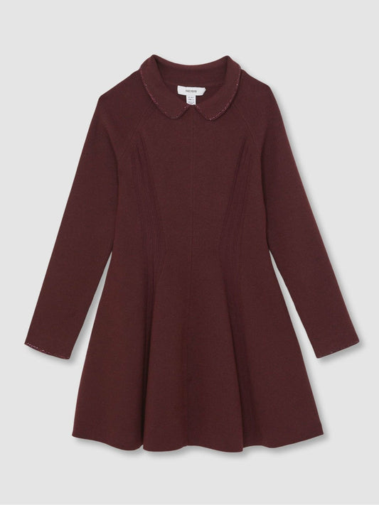 9-13 yrs Embellished Collar Knitted Dress Berry | Children & Baby