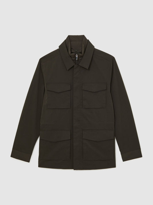 Removable-Gilet Safari Jacket Green | Men