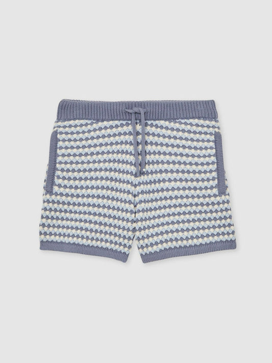 3-9 yrs Cotton-Blend Knitted Stripe Shorts Blue/White | Children & Baby
