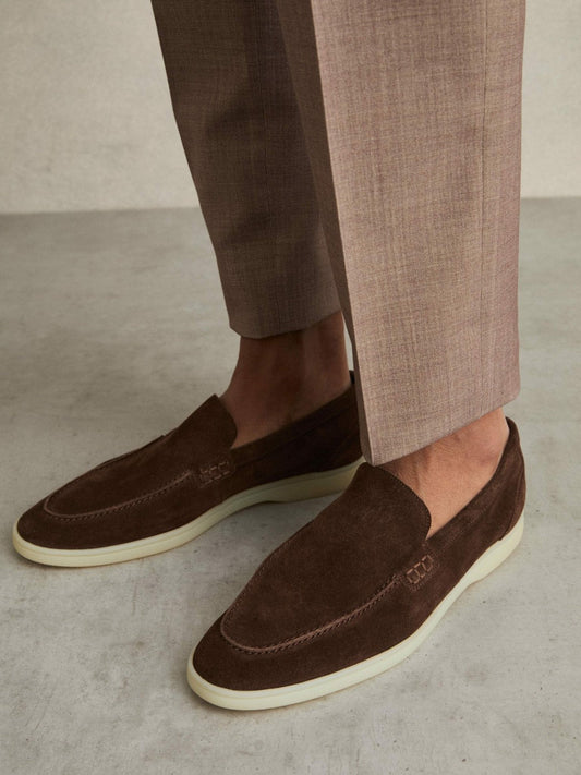 Suede Slip-On Loafers Chocolate Brown | Men