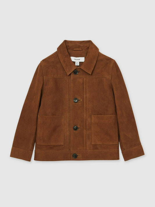 3-9 yrs Suede Worker Jacket Tobacco Brown | Children & Baby