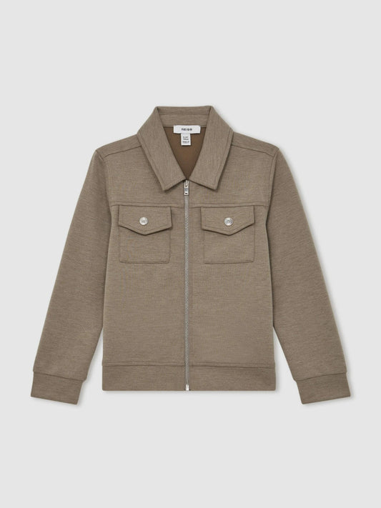 3-9 yrs Interlock Zip-Through Overshirt Taupe Brown | Children & Baby