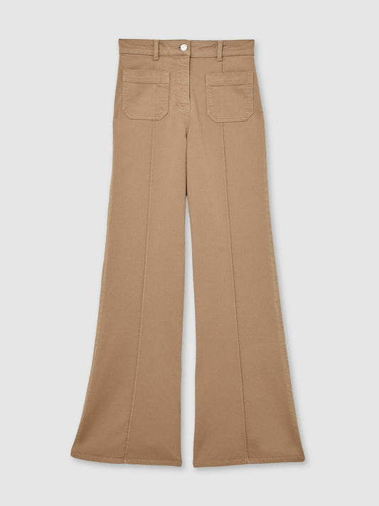 Petite Patch-Pocket Flared Jeans Taupe Neutral | Women
