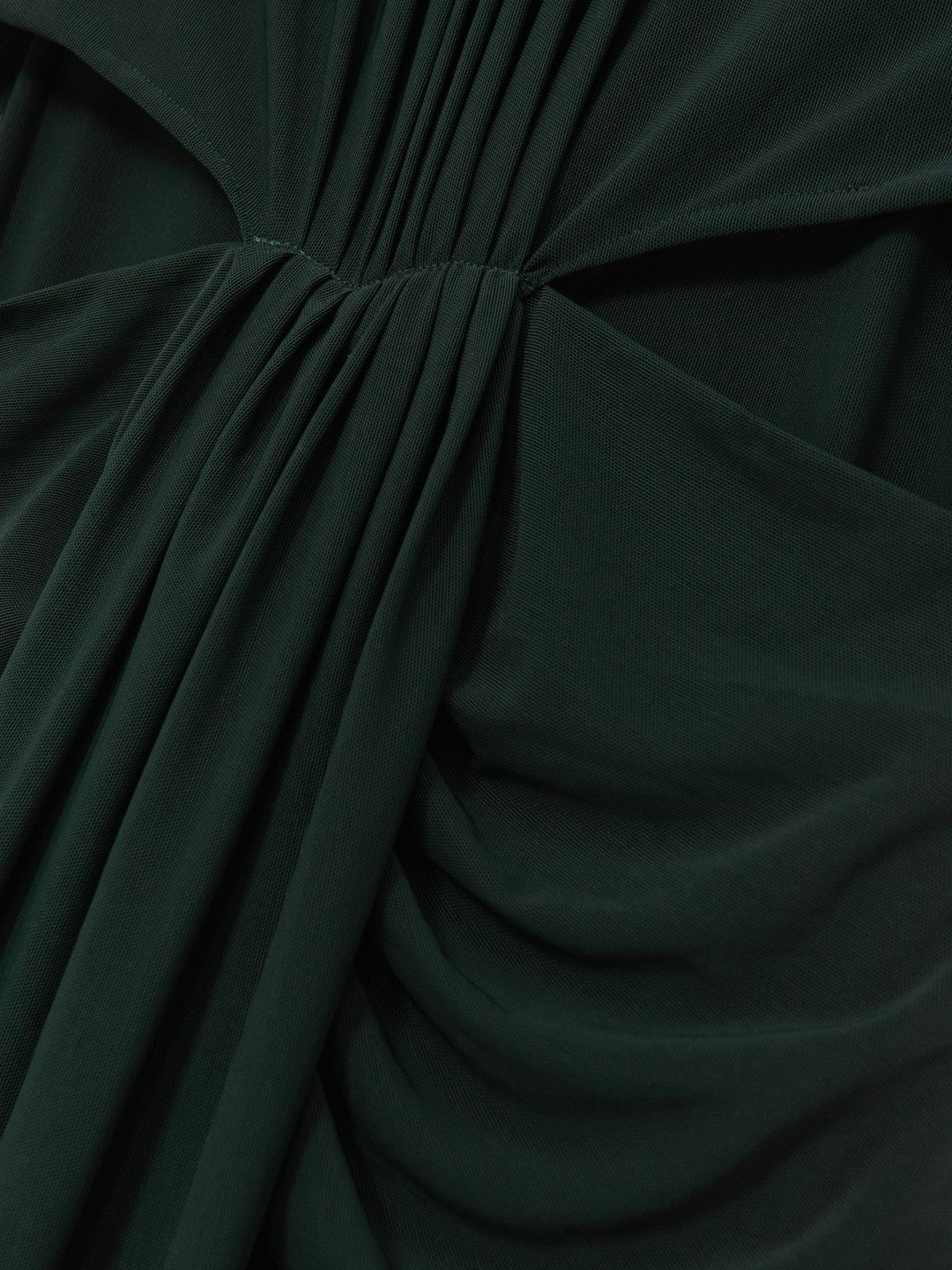 Ruched Long-Sleeve Maxi Dress Dark Green | Women