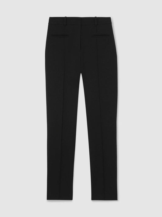 Petite Pintuck Tapered Trousers Black | Women