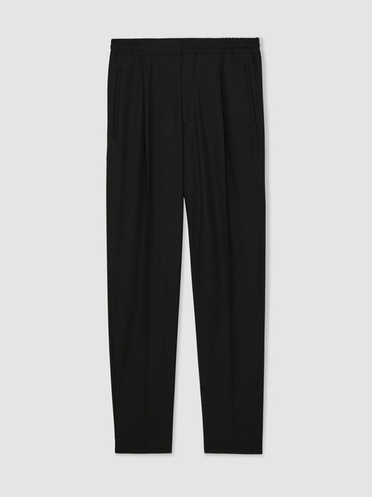 Tapered Drawstring Tailored Trousers Black | Men