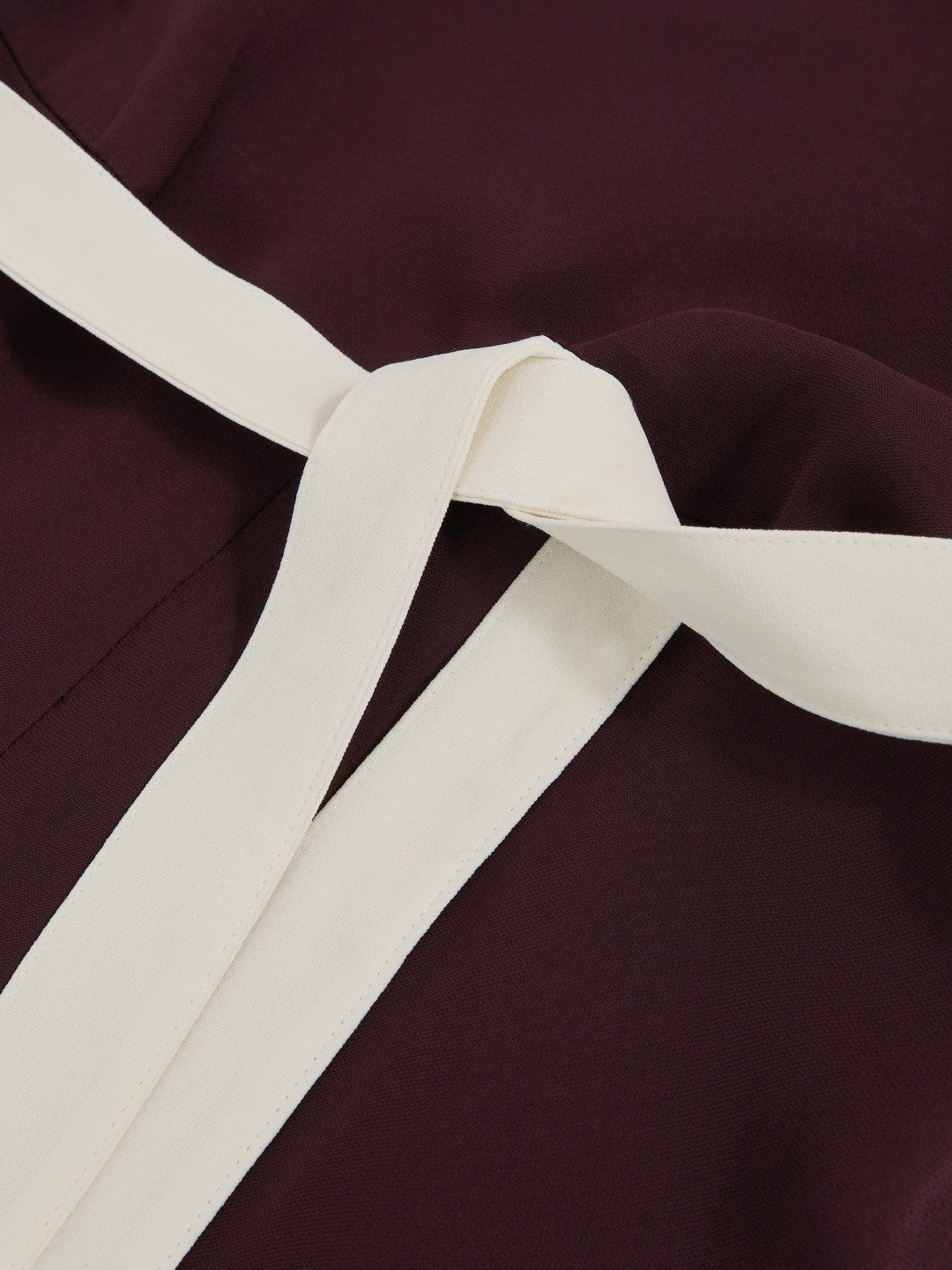 Colourblock Wide Leg Belted Jumpsuit Burgundy/Cream | Women