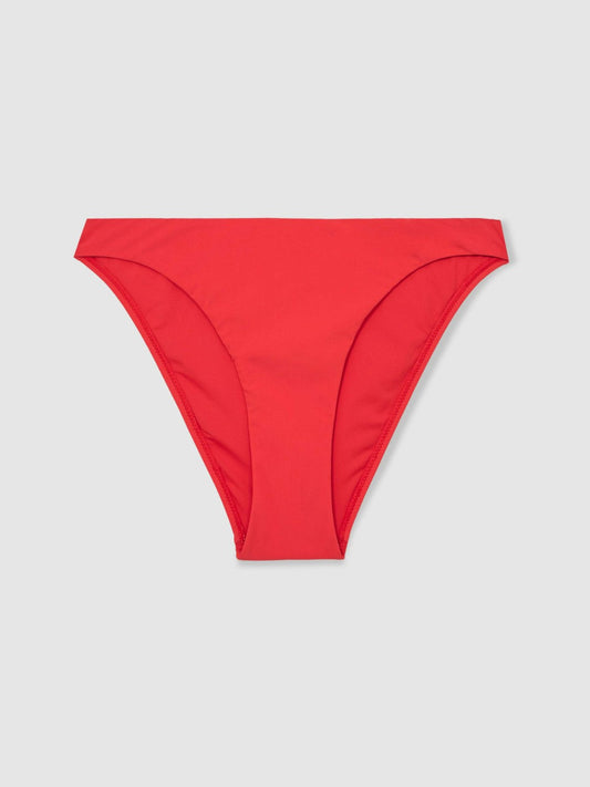 High Cut Bikini Bottoms Coral Red | Women