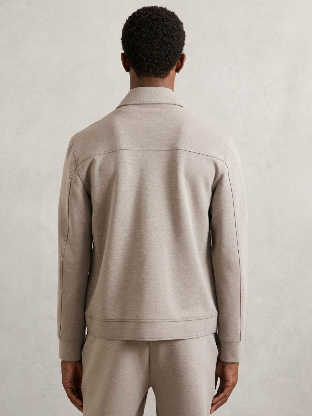 Interlock Jersey Zip-Through Jacket Taupe Brown | Men
