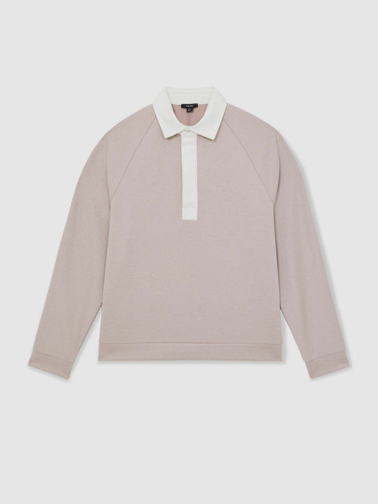 Colour Block Rugby Shirt Oatmeal/White | Men