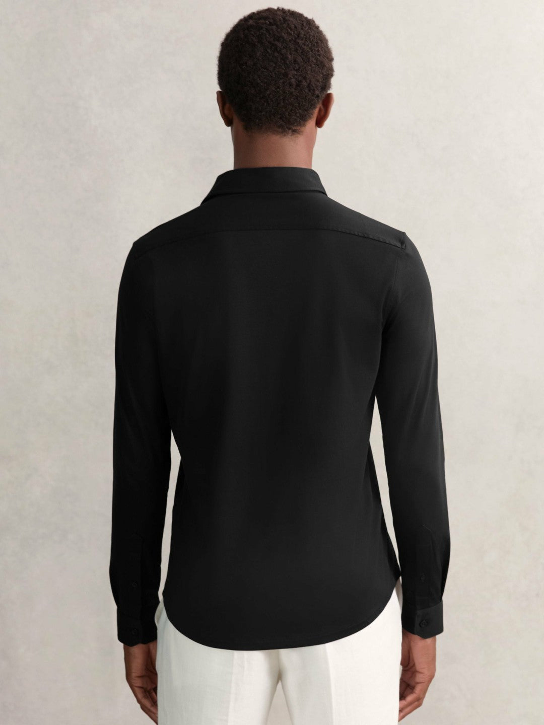 Cotton-Jersey Button-Through Shirt Black | Men