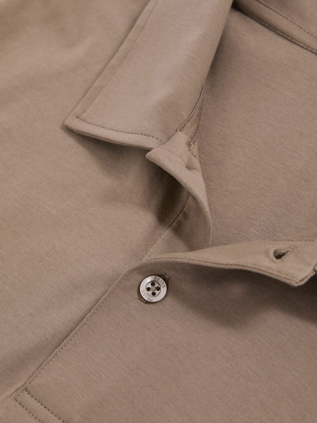 Cotton Short-Sleeve Polo Shirt Taupe Brown | Men
