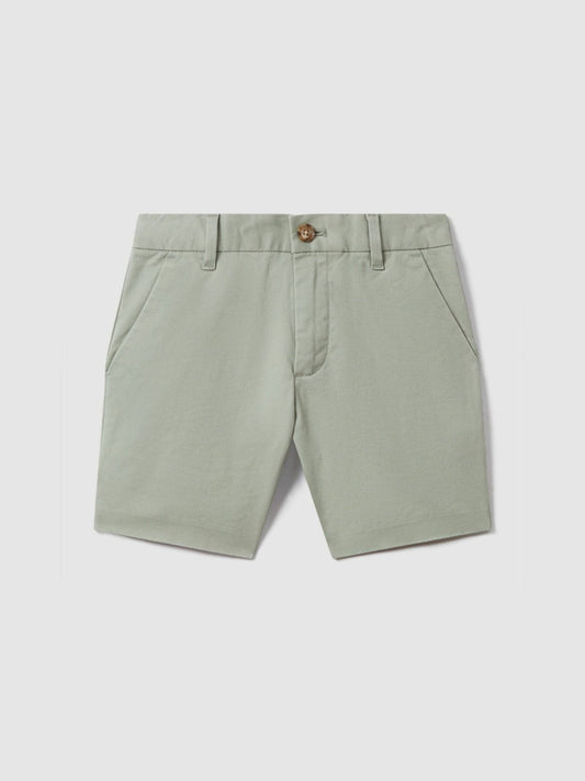 3-9 yrs Cotton Chino Shorts with Stretch Pistachio | Children & Baby
