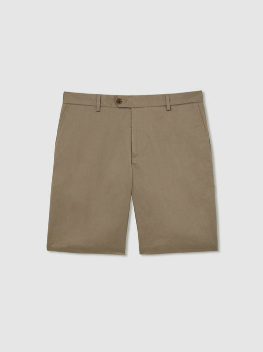 Oe Hampton Cotton Chino Shorts with Stretch Taupe | Men