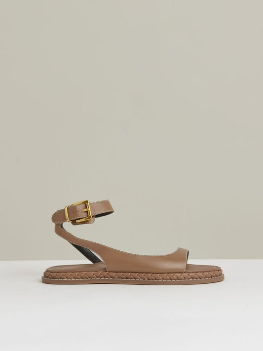 Leather Plait Detail Sandals Tan | Women