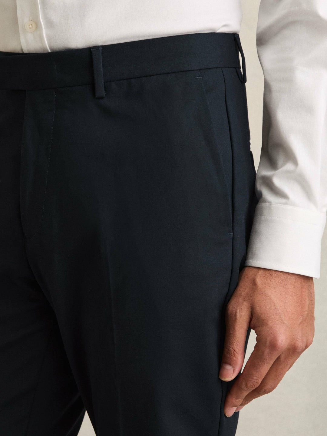 Slim Fit Cotton Blend Chinos Navy | Men