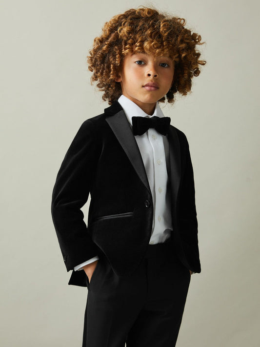 9-14 yrs Single Breasted Velvet Blazer Black | Children & Baby