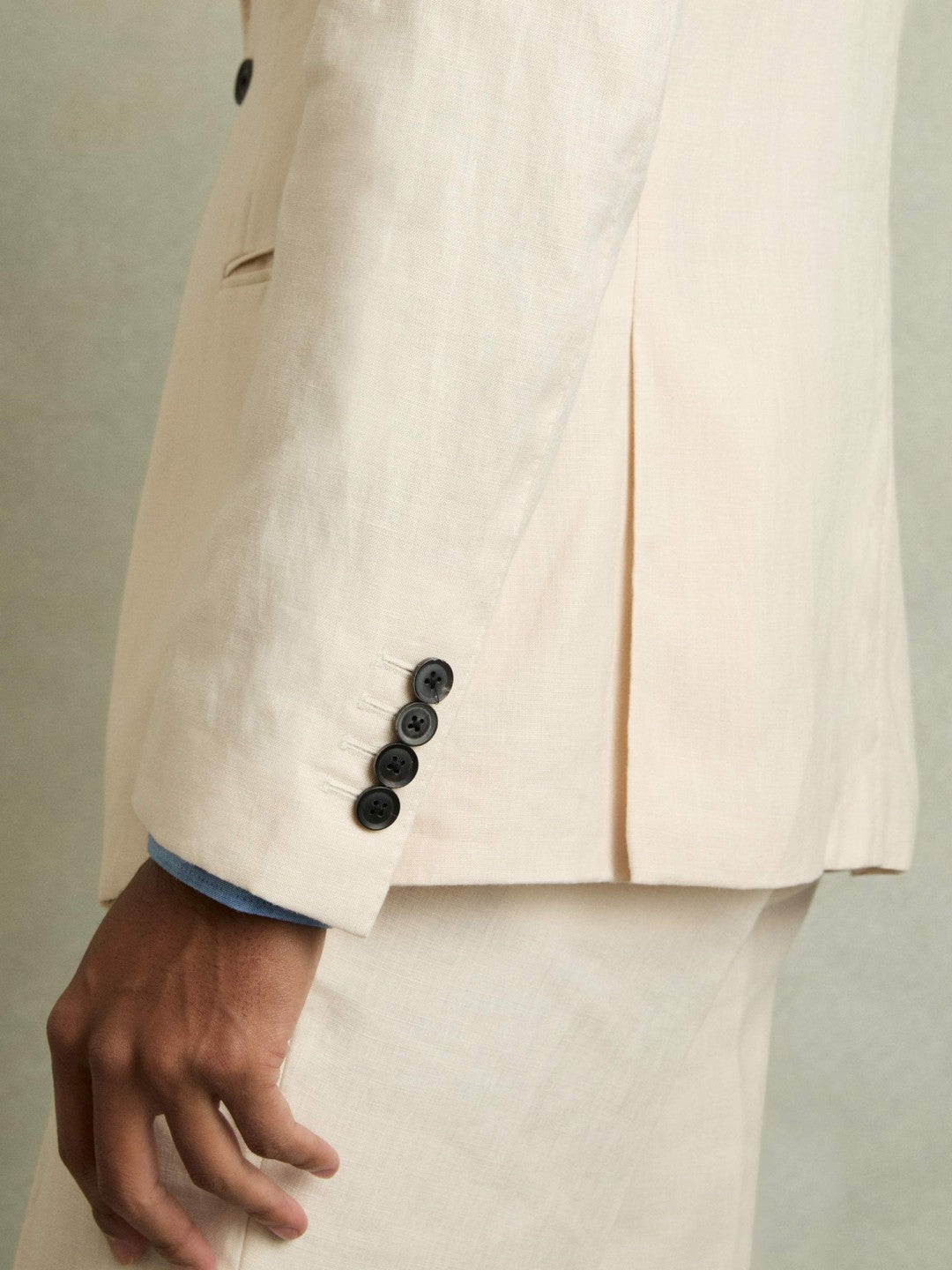 Slim-Fit Single Breasted Linen Blazer Stone | Men