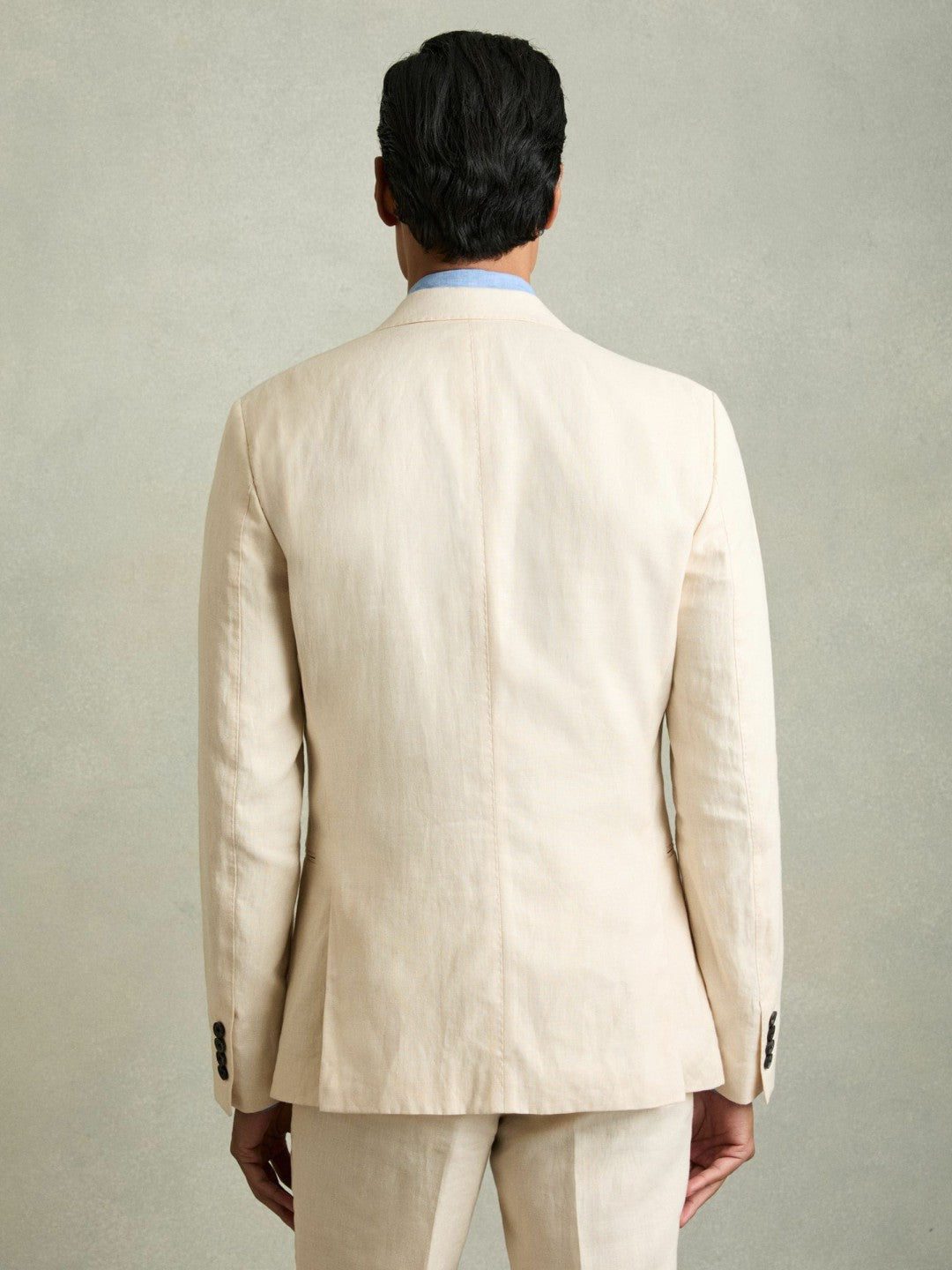 Slim-Fit Single Breasted Linen Blazer Stone | Men