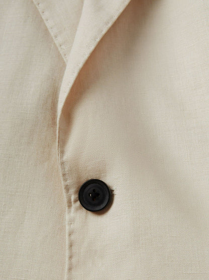 Slim-Fit Single Breasted Linen Blazer Stone | Men
