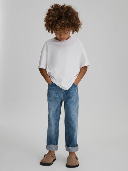 3-9 yrs Loose Fit Adjuster Jeans Mid Blue | Children & Baby