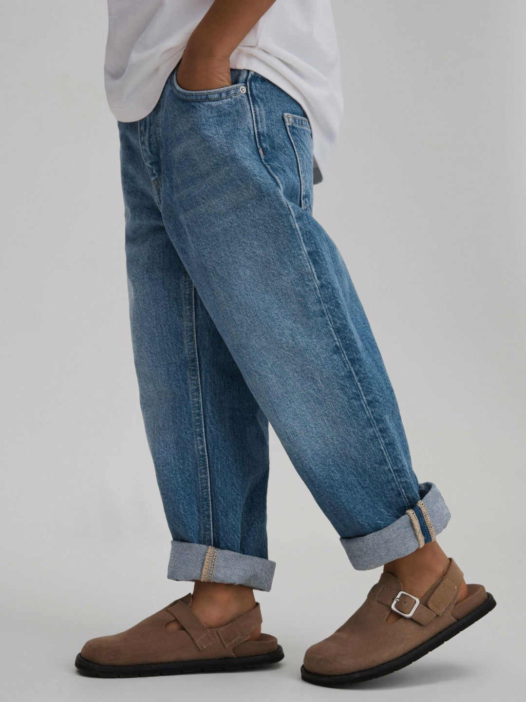 3-9 yrs Loose Fit Adjuster Jeans Mid Blue | Children & Baby