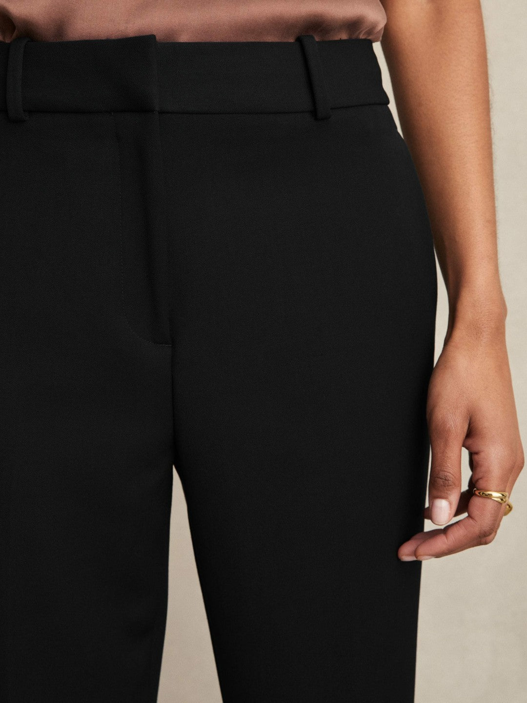 Slim Fit Suit Trousers Black | Women